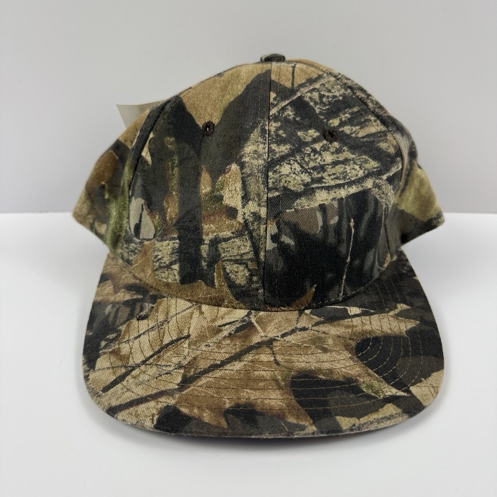 Vintage NWT Mossy Oak Camo Camouflage Hat Cap USA SnapBack Forest Floor